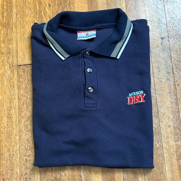 Vintage Molson Dry Beer Polo Shirt / XL / 90s - Picture 9 of 9